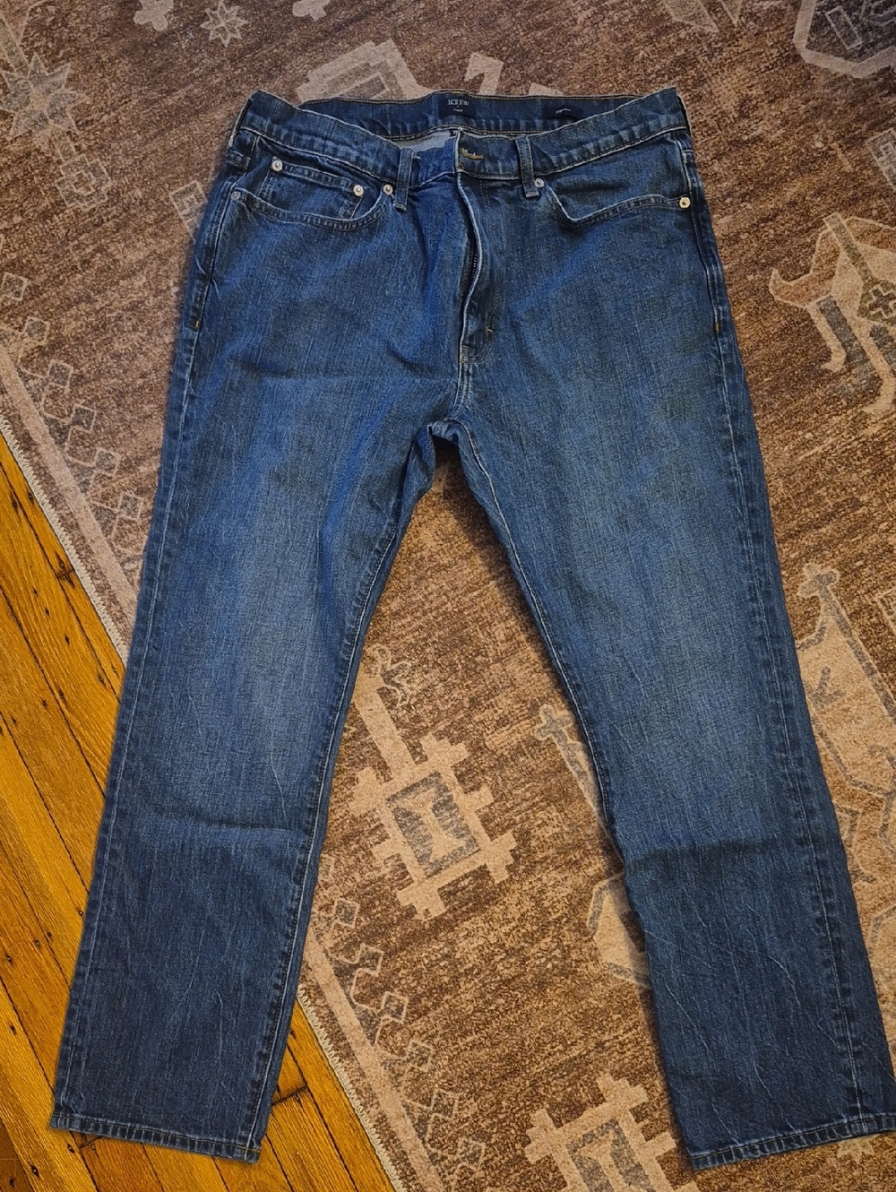 J. Crew Men's Straight-Leg Flex Denim Jeans in Medium Blue